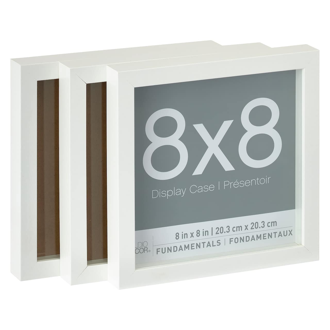 3 Pack Fundamentals 8" x 8" White Shadow Boxes by Studio Décor®